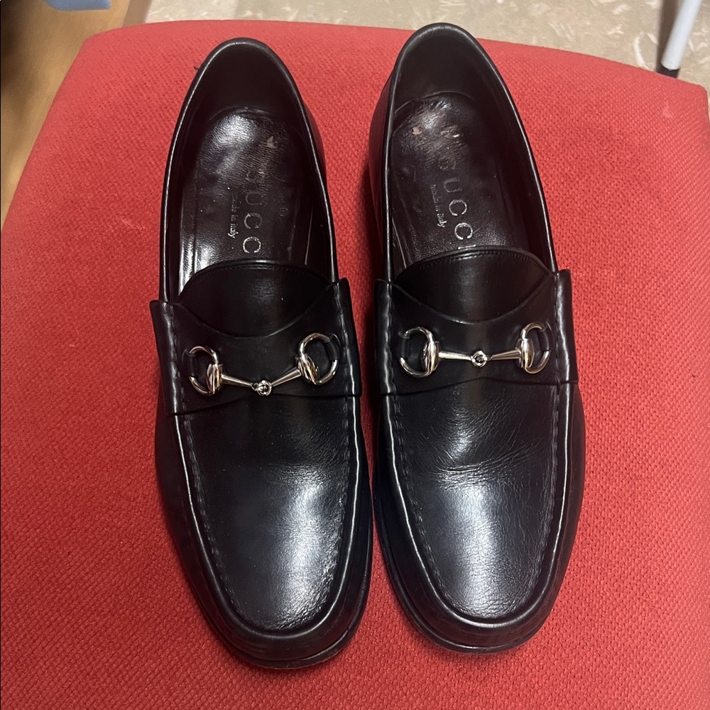 Gucci Black Leather Loafers